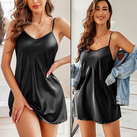 Sexy Women's Lingerie Silk Nightwear Sleepwear Dress Teddy Babydoll Pajamas Set