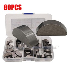 80PC WOODRUFF KEY ASSORTMENT METRIC VARIOUS FEATHER HUBS DRIVE SHAFTS ROUND ENDS