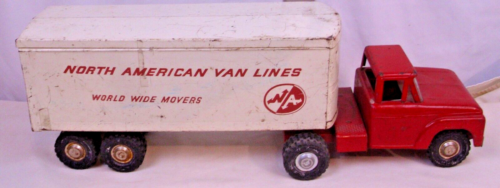 STRUCTO NORTH AMERICAN VAN LINE FORD SEMI CARGO TRUCK IN PRESSED STEEL COMPLETE - Picture 2 of 6