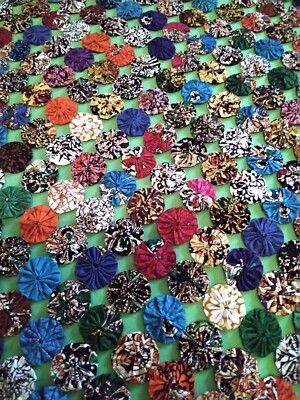 Tagesdecke Patchwork HANDARBEIT Native Rosetten Bunt Groß ca. 200x155cm