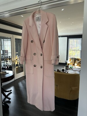 Barry Brocken Pink Wool Long Coat
