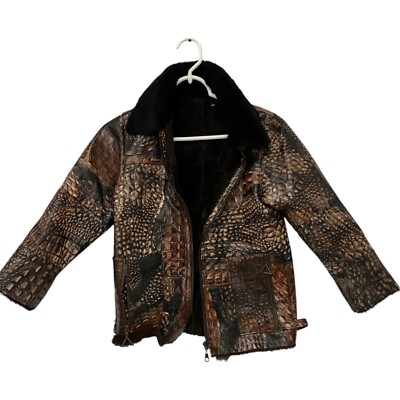 PellePelle 90s Croc Suede Leather Coat