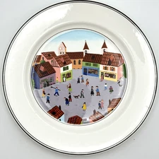 Villeroy & Boch 1748 Luxembourg Old Village Square Naïf Naive LAPLAU4 Plate 8"