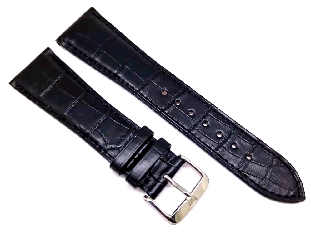Bracelet de montre, bracelet de montre 23 mm original Gucci véritable croco noir / 151