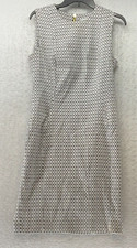 Calvin Klein Sheath Dress Womens Size 10 White Back Zip Sleeveless Round Neck