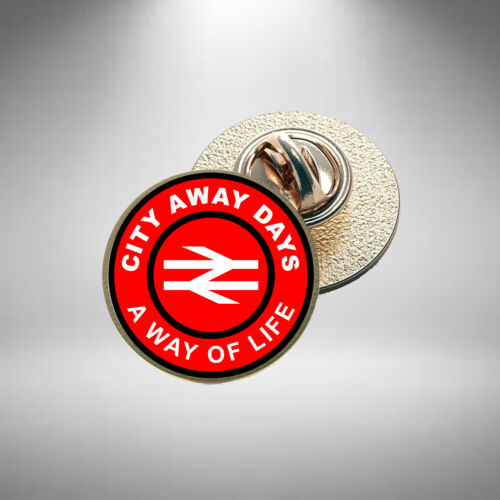 City Away Days Pin Badge Lapel Bradford City Manchester City Badge Diameter 22mm - Picture 7 of 15