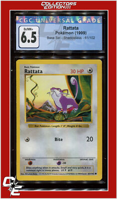 Base Set 61 Rattata Shadowless CGC 6.5 | eBay