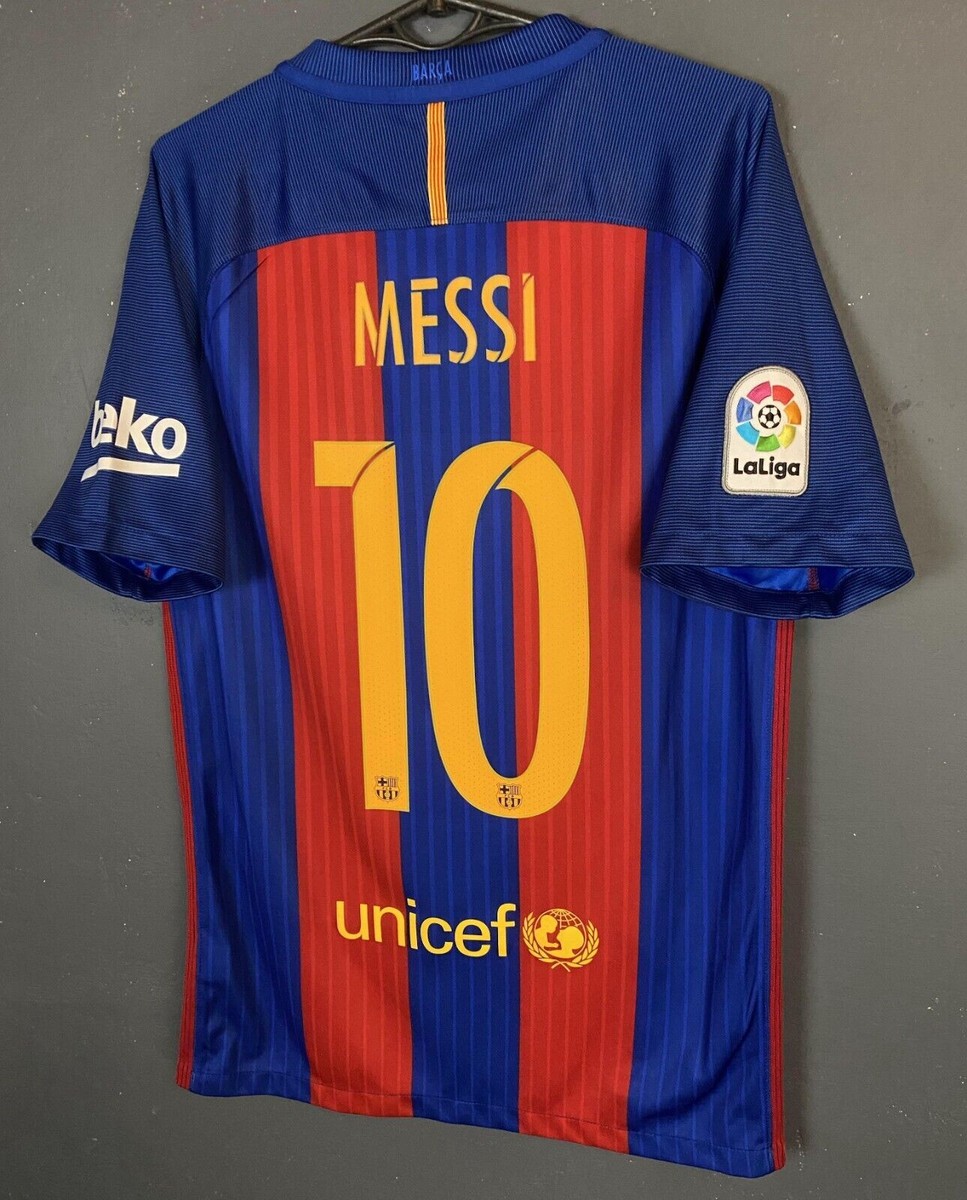 MESSI MEN'S NIKE FC BARCELONA 2016/2017 HOME SOCCER FOOTBALL SHIRT