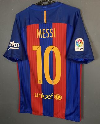 MESSI MEN'S NIKE FC BARCELONA 2016/2017 HOME SOCCER FOOTBALL SHIRT