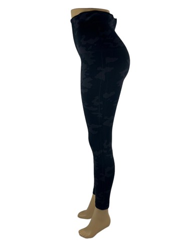 SPANX Womens Large Leggings Look at Me Now Seamless Camouflage Gray Black EUC - Picture 3 of 8