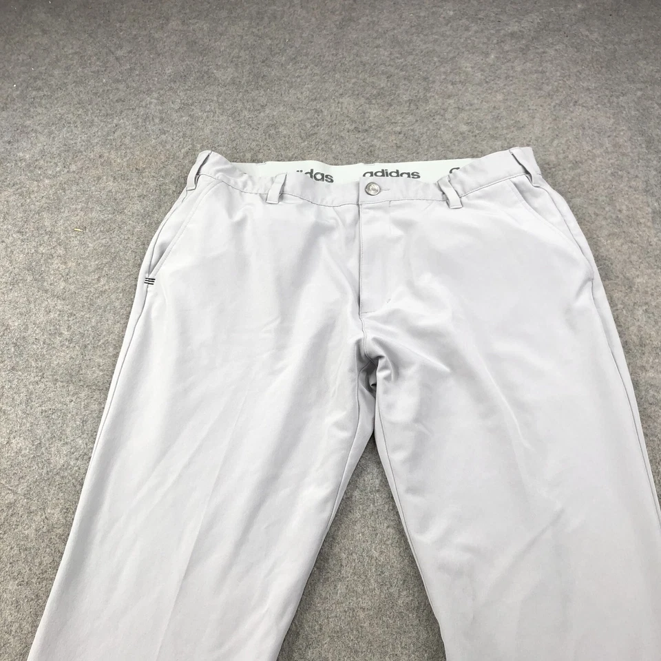 Pantalones Adidas Hombre 36x34 Gris Recto Golf Frente Plano Exterior Antideslizantes Foto 4 de 4