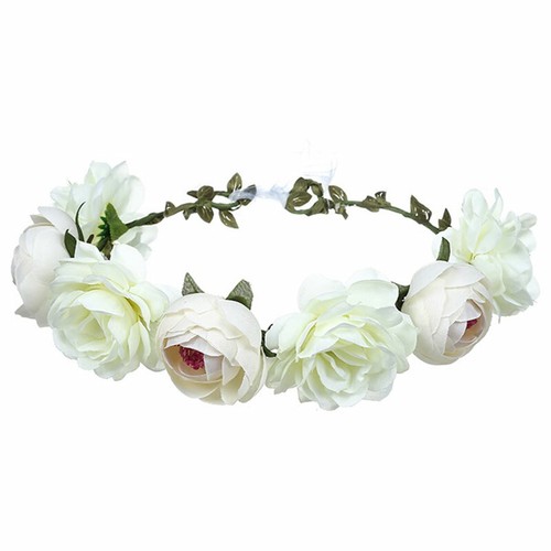 Cerchietto ghirlanda fiori rosa damigella d'onore sposa copricapo fascia per capelli ornamenti per capelli* - Foto 9 di 19