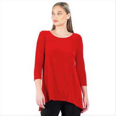 Clara Sun Woo Back Tie Tunic XS Red TU21