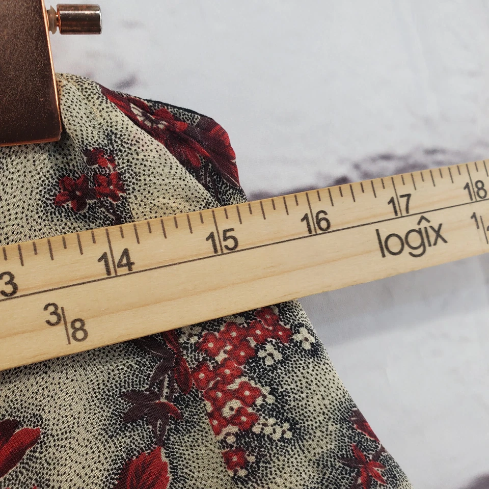 Falda AK ANNE KLEIN Mujer 8 Vintage Cremallera Lateral Plisada Floral Rodilla Seda Foto 3 de 4