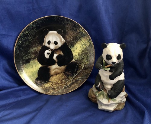 Panda Bear Figurine Andrea By Sadek W Collectible Panda Plate By Will Nelson