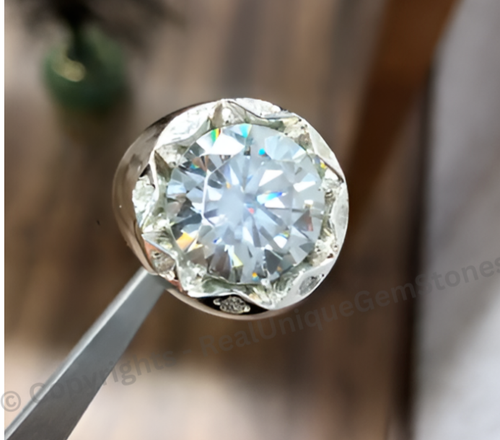 Clear Moissanite Ring Marvellous Sterling Silver 925 Ring Precious Moissanite - 第 3/3 張圖片
