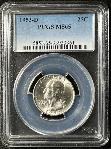 1953-D  25C Washington Quarter Dollar PCGS MS65  33933361