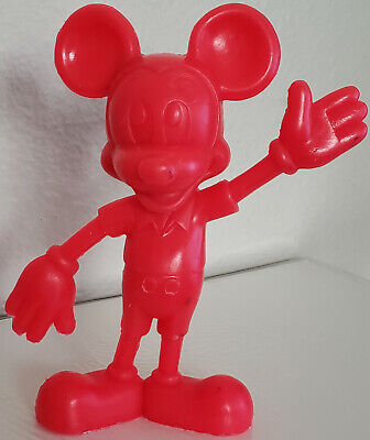 Vintage Orange Mickey Mouse Marx Hard Plastic Figurine 6" Tall Walt Disney Toy