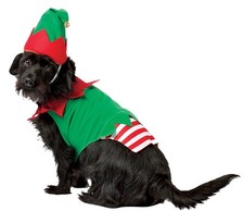 Rasta Imposta Santa's Helper Hat One Piece Elf Dog Pets Christmas Costume GC5028