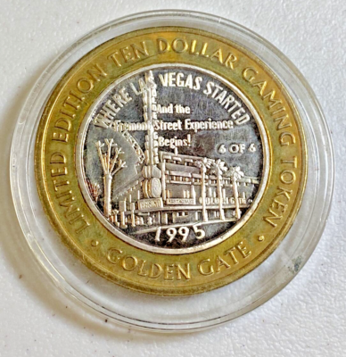 LIMITED EDITION $10 GAMING TOKEN W/ .999 FINE SILVER GOLDEN GATE