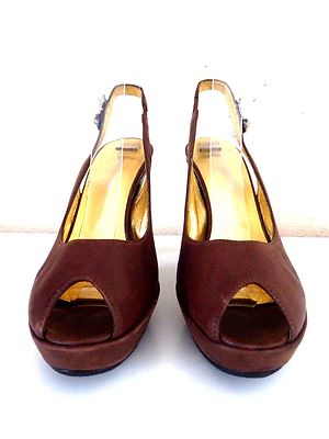 Escarpins Sonia Rykiel - Taille 37,5 EU (6,5 US), Cuir, Talon Haut Marron, Occasion Très Bon état