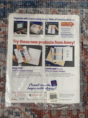 Avery Ready 31 Tab Binder Dividers Customizable Table Of Contents Multicolor