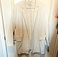 Chicos 2 Oversized White Blazer  Minimal Chic Style  Open Front No Buttons