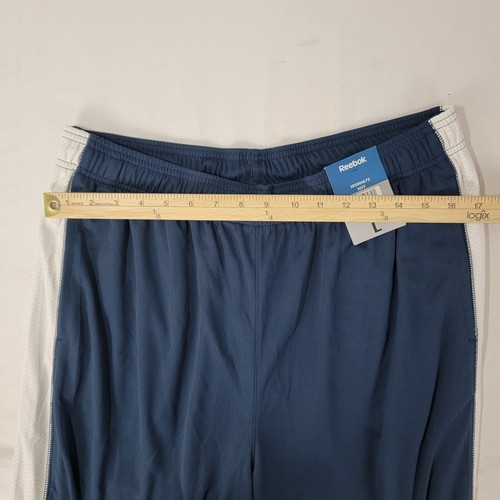Reebok Men's Shorts Size Large L Blue & White NEW Polyester Elastic Waist - Picture 3 of 5