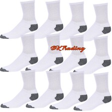 240 Wholesale Bulk Men White/Black Casual Sports Cotton Crew Socks 9-11,10-13