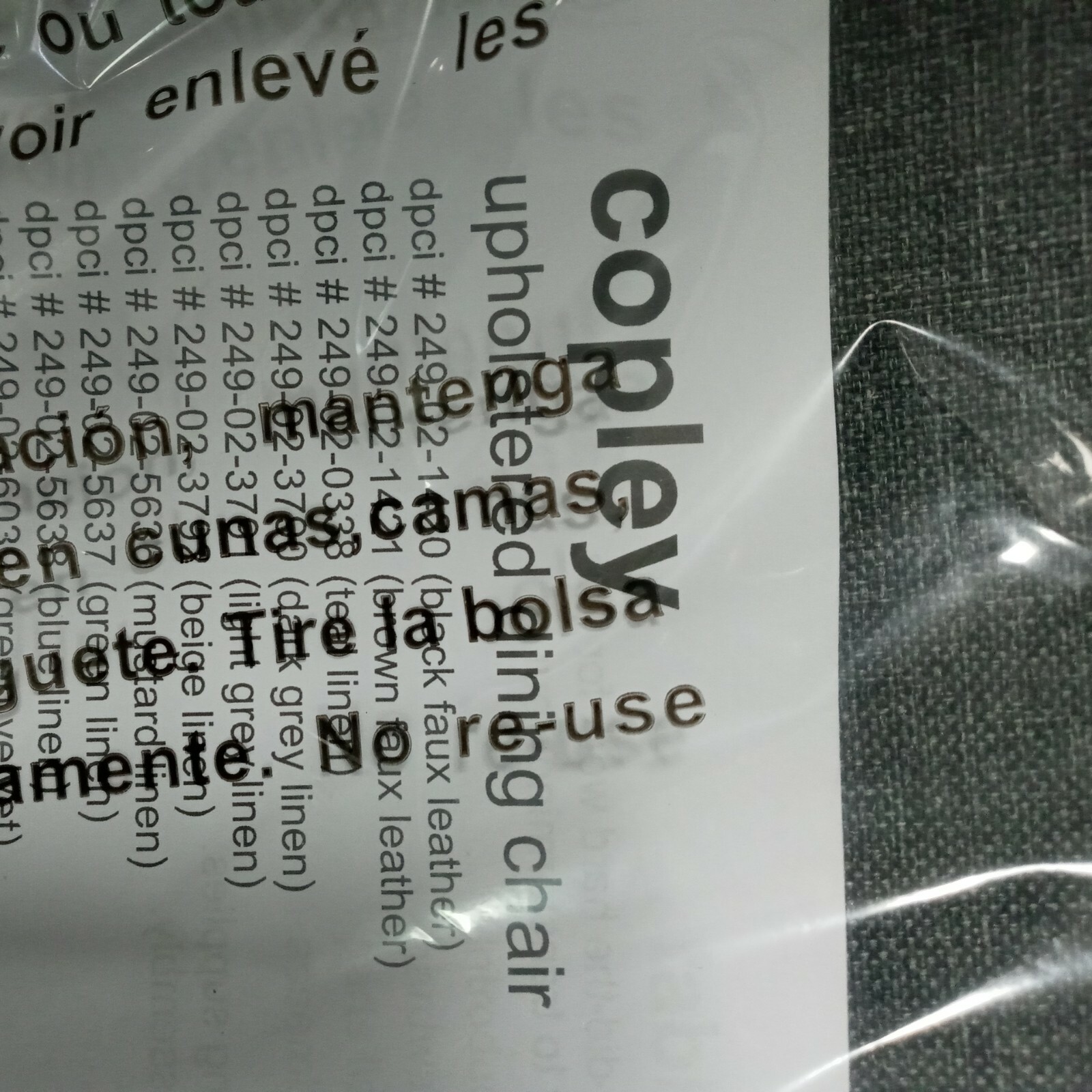 2pc Copley Upholstered Dining Chair Dark Gray Project 62 for sale