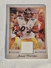 2023 Panini Luminance James Harrison #14 Vintage Materials Gold 23/50 Steelers