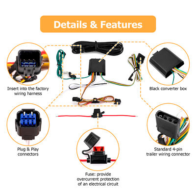 CURT Curt Custom Wiring Harness, 4-Way Flat Output, Select Kia Sorento Sportage 56474