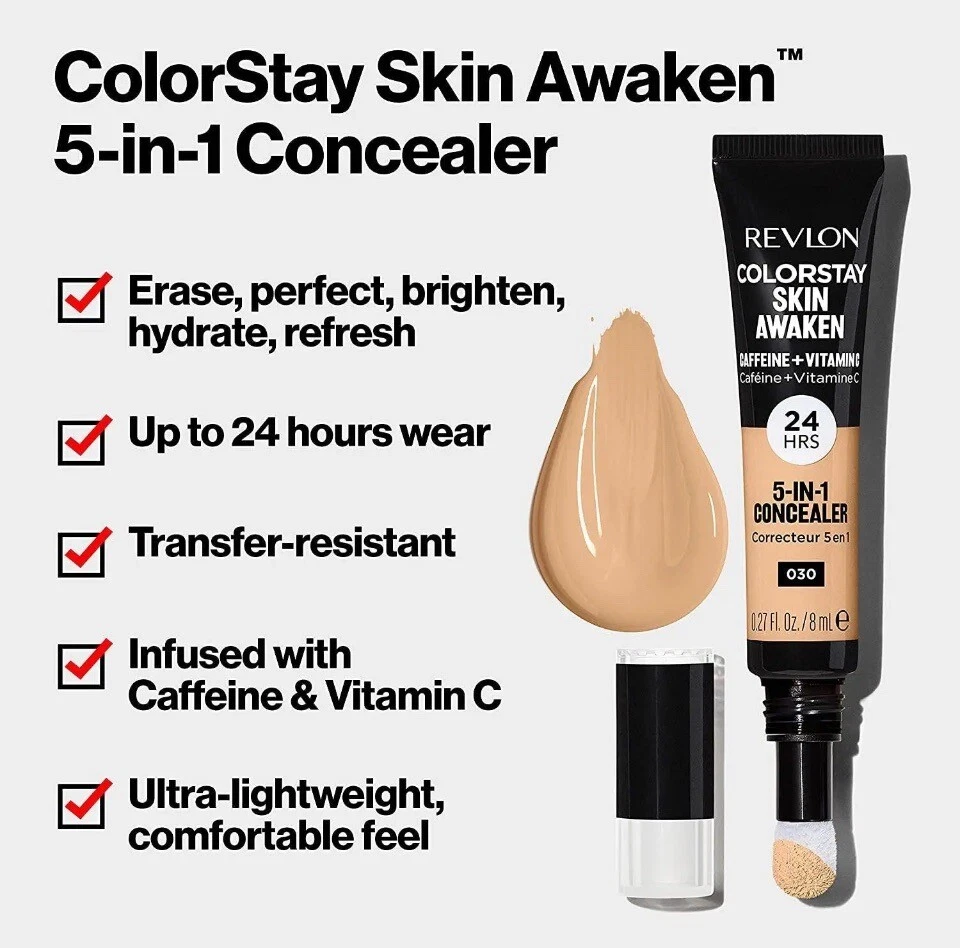 Revlon Colorstay Concealer Skin Awaken 8ml 5in1 080 Coffee Caffeine & Vitamin C - Image 4 of 4