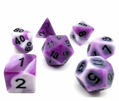 Cloudy Purple Dice Set | Poly RPG DnD Dungeons Dragons AD&D Pathfinder d20 B