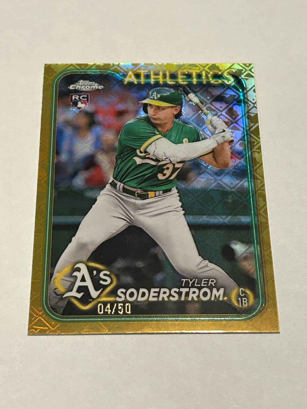 2024 TOPPS CHROME #298 TYLER SODERSTROM ATHLETICS ROOKIE GOLD PARALLEL #04/50