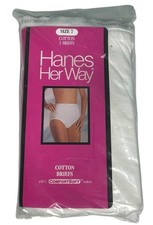 Hanes Her Way Vintage Cotton Briefs Panties 3 Pack 1990 NOS Women  s Sz 7 Comfort