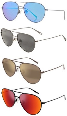 Maui Jim Walaka Polarized Men's Titanium Aviator Sunglasses - Made in Japan