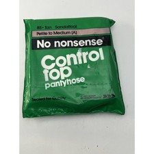 Vintage 1990 No Nonsense Control Top Pantyhose - Tan, Petite to Medium
