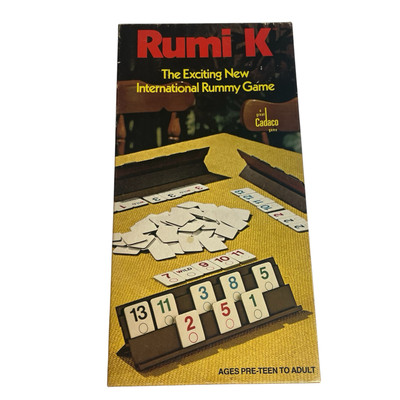Vintage Rumi K Rummy Tile Game 1977 Cadaco Complete With 108/108 Tiles 4/4 Racks