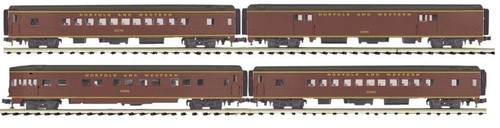 MTH 20-64263 NORFOLK & WESTERN N&W 70’ AERODINÁMICO CONJUNTO DE 4 VAGONES PASAJEROS NUEVO | Zustand: New
