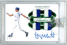 George Brett 2019 Panini Flawless Emerald Quad Patch Autograph Card #QPS-GB 4/5
