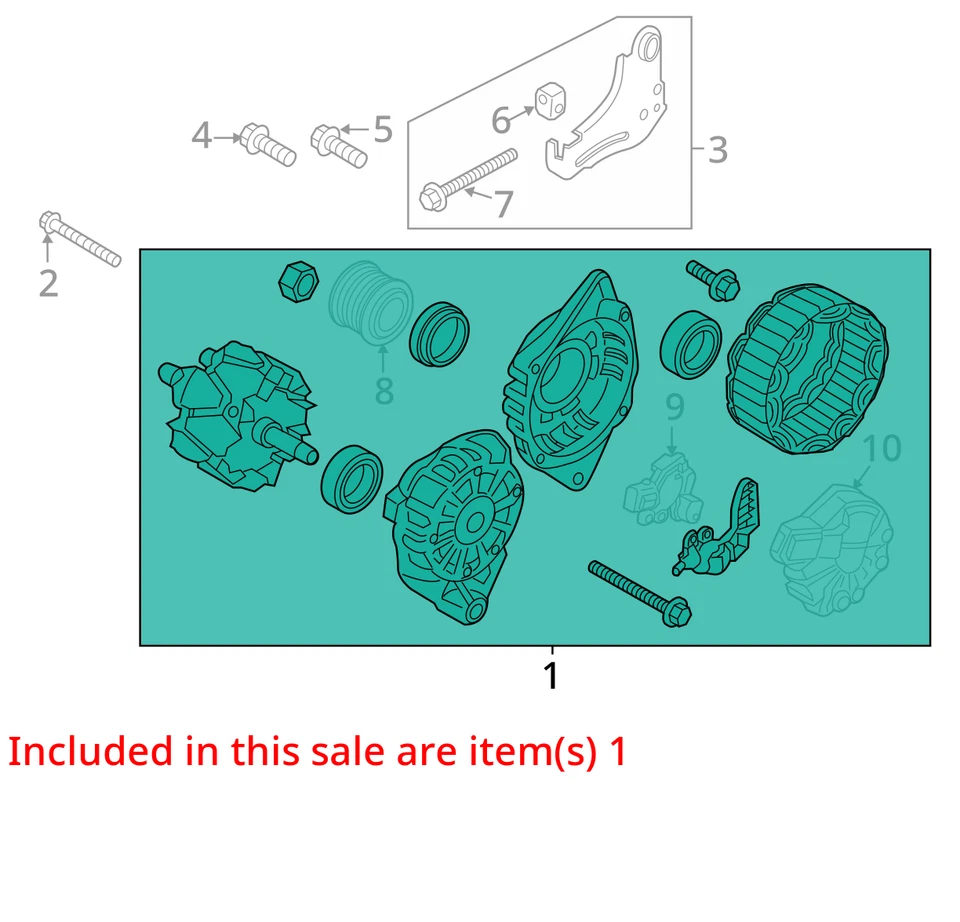发电机发电机自然吸气适用于 12-17 VELOSTER 373002B300 — 第 4/4 张图片