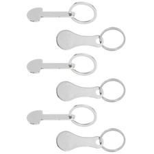 6 Pcs Shopping Trolley Token Key Ring Supermarket Keyring Keyrings