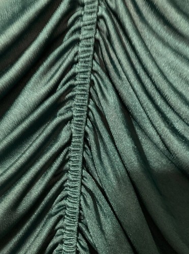 Women Buckle’Day Trip’ Emerald Green Long Sleeve Seguin Polyester Blouse Sz S - Picture 10 of 10