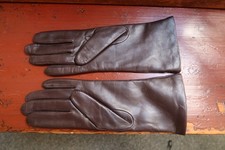 FOWNES 98 NWOT womens brown leather cashmere lined longer gloves size 7