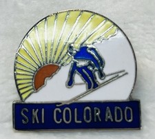 Vintage Ski Colorado Enamel Pin Skier Retro Travel Souvenir Lapel Pin Hat Pin