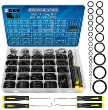 1086 Pcs SAE Standard O Ring Kit Nitrile Rubber O-Rings Assortment with O  Ring