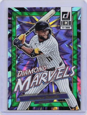 2026 Donruss Diamond Marvels Jackson Chourio #8 Green Xplosion /25 Brewers