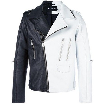 MISBHV Leather Biker 'Sonic You' Tonal Leather Moto Jacket for men