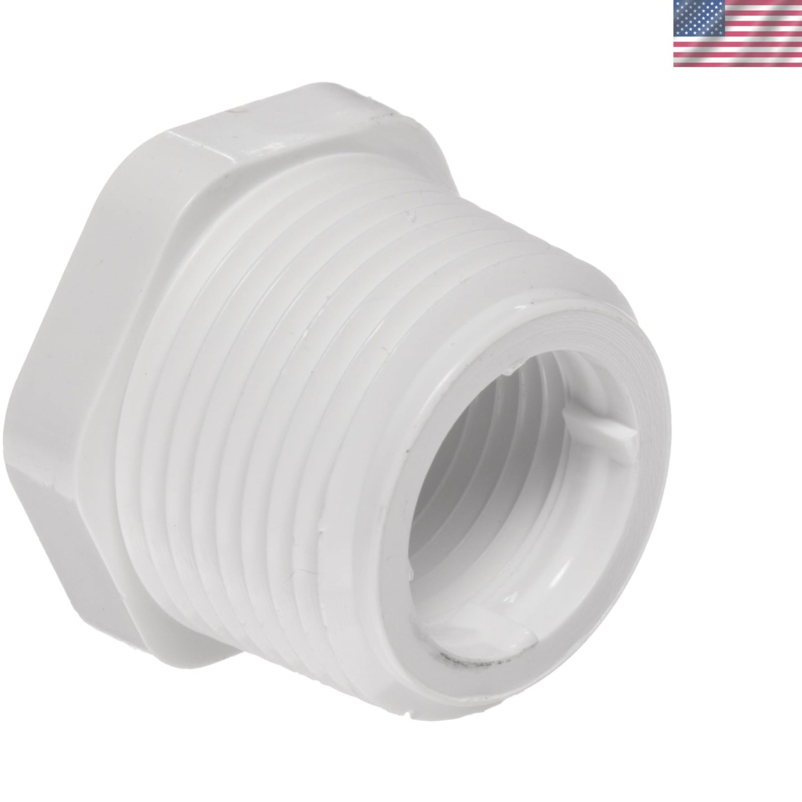 Schedule 40 PVC Bushing Fitting - 2" NPT Male to 3/4" NPT Female, NSF Certified
